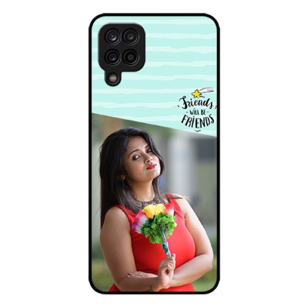 Galaxy A12 Custom Glass Phone Case - Friends Picture Icon Design