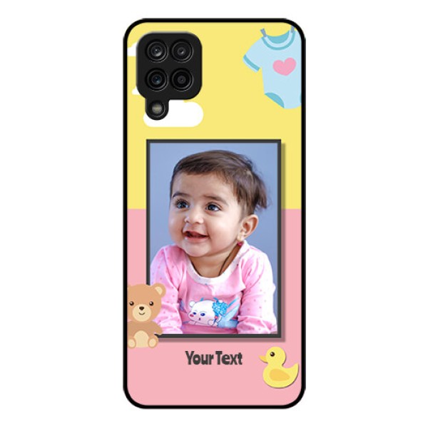 Galaxy A12 Photo Printing on Glass Case - Kids 2 Color Design