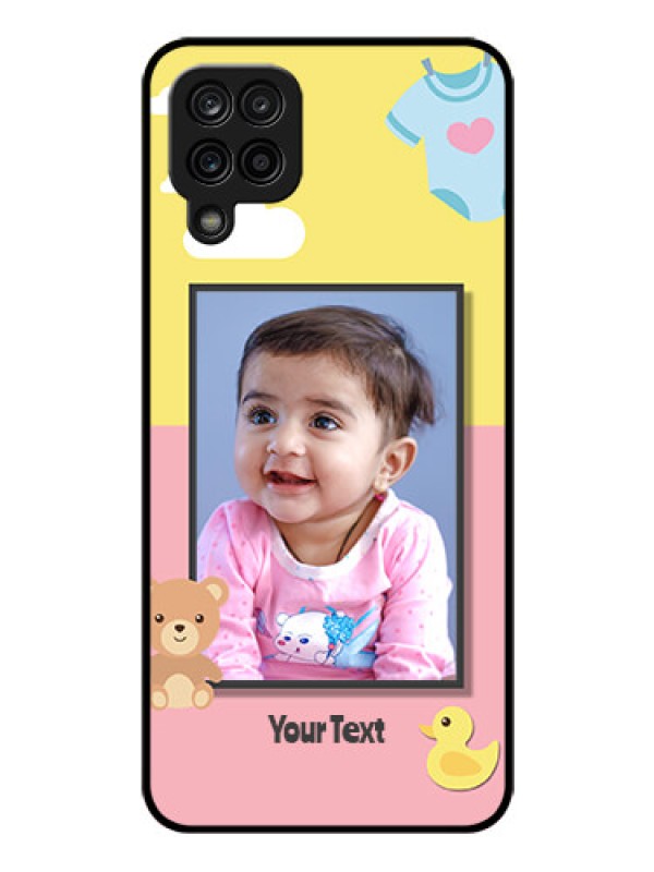 Custom Galaxy A12 Photo Printing on Glass Case - Kids 2 Color Design