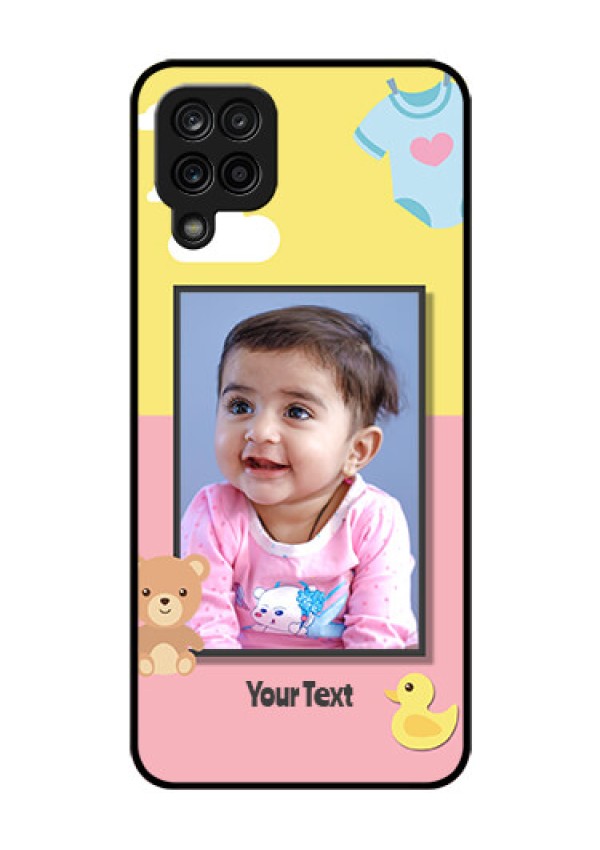 Galaxy A12 Photo Printing on Glass Case - Kids 2 Color Design