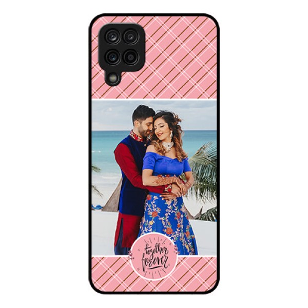 Galaxy A12 Personalized Glass Phone Case - Together Forever Design
