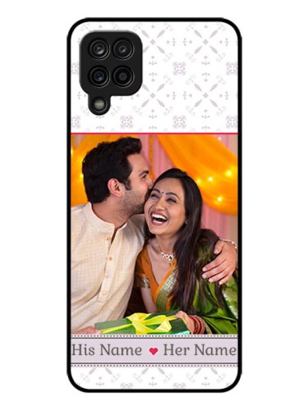 Custom Galaxy A12 Custom Glass Mobile Case - with Photo and Ethnic Design