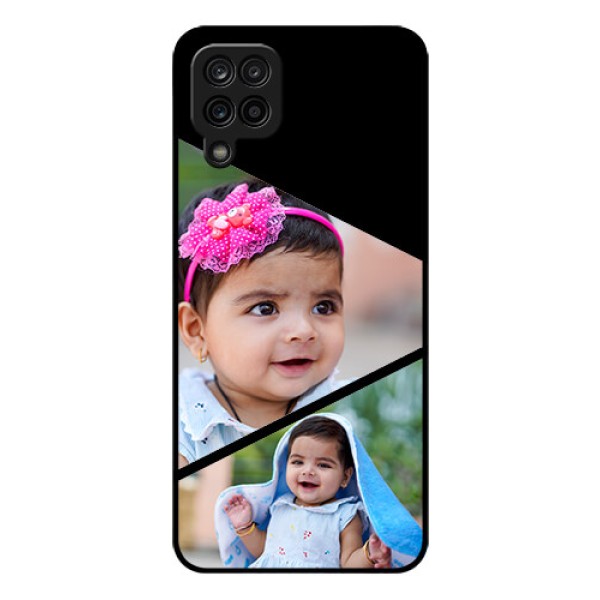 Galaxy A12 Custom Glass Phone Case - Semi Cut Design
