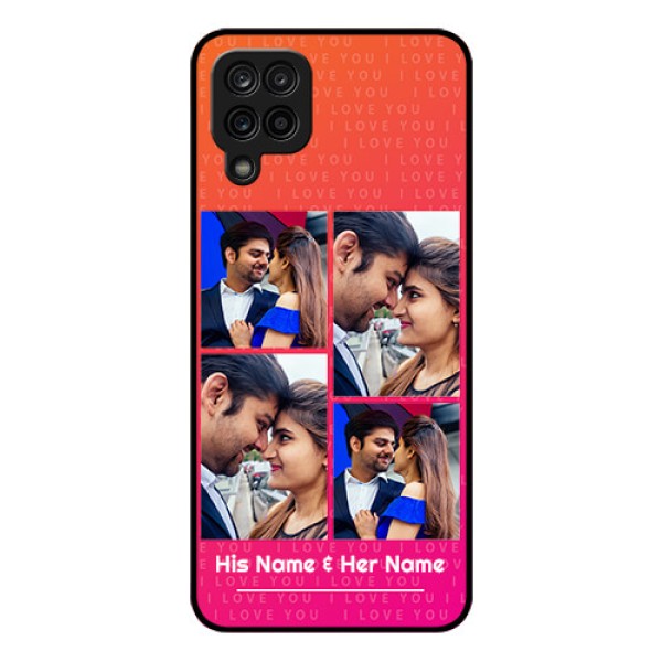 Galaxy A12 Custom Glass Phone Case - I Love You Pink Design