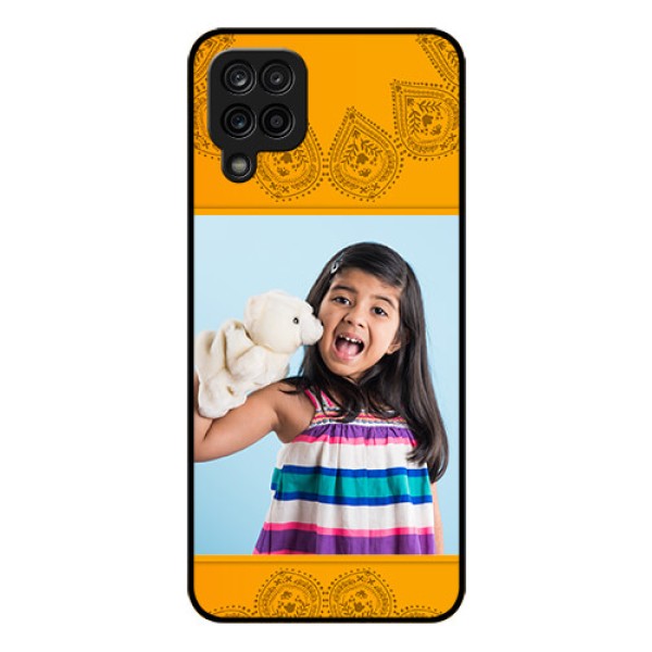 Galaxy A12 Personalized Glass Phone Case - Photo Wedding Design 