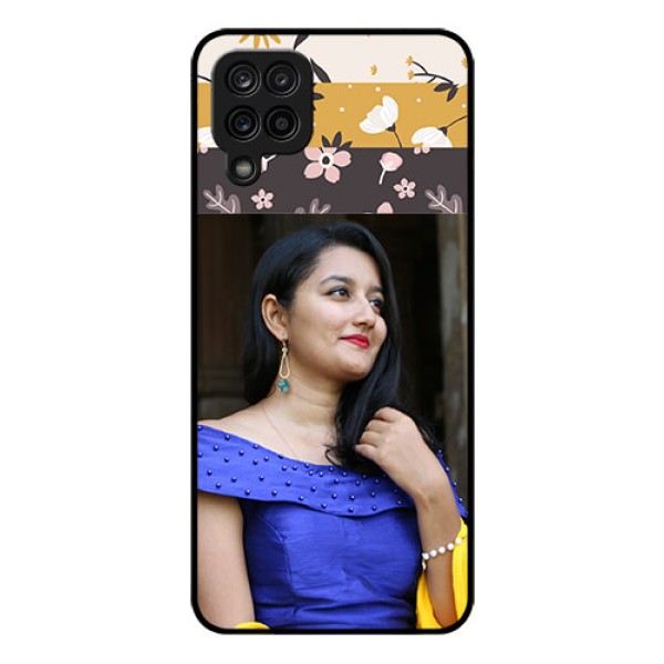 Galaxy A12 Custom Glass Phone Case - Stylish Floral Design