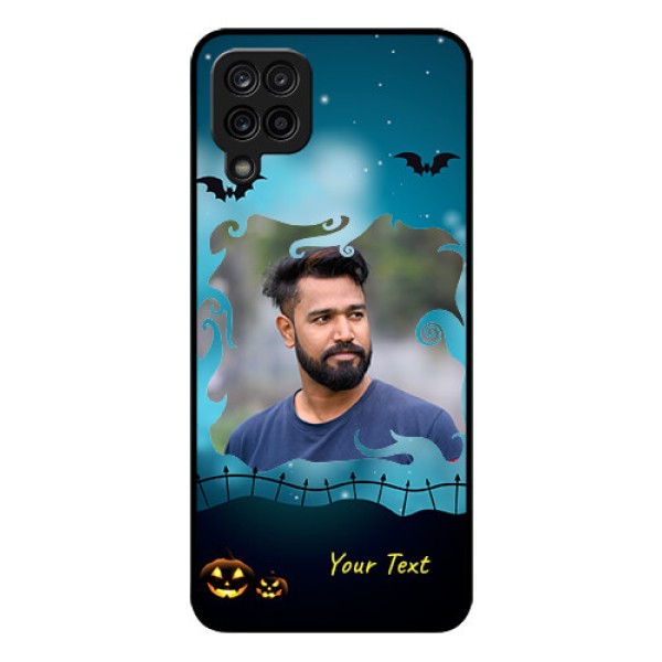 Galaxy A12 Custom Glass Phone Case - Halloween frame design Galaxy A12 Custom Glass Phone Case - Halloween frame design