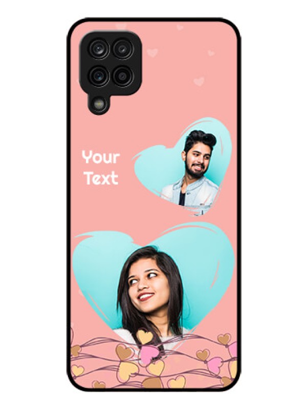 Custom Galaxy A12 Custom Glass Mobile Case - Love Doodle Design
