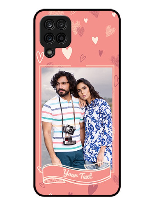 Custom Galaxy A12 Custom Glass Phone Case - Love doodle art Design