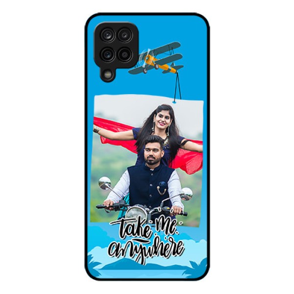 Galaxy A12 Custom Glass Mobile Case - Traveller Design 