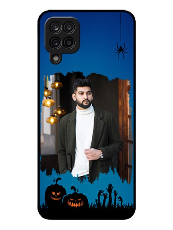 Custom Galaxy A12 Photo Printing on Glass Case - with pro Halloween design 