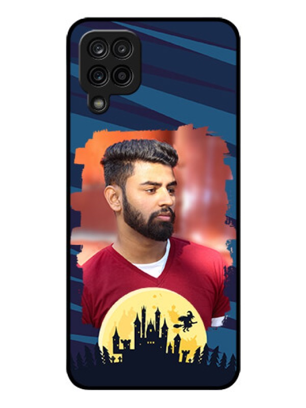 Custom Galaxy A12 Photo Printing on Glass Case - Halloween Witch Design 