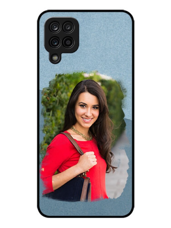 Custom Galaxy A12 Custom Glass Mobile Case - Grunge Line Art Design