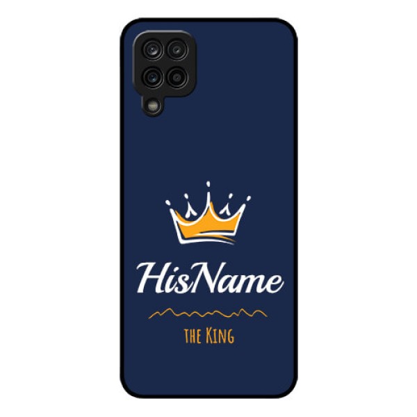 Galaxy A12 Glass Phone Case King with Name
