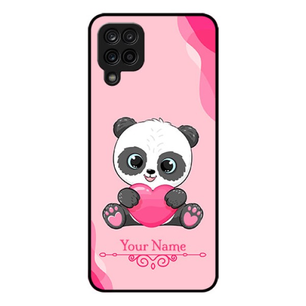 Galaxy A12 Custom Glass Mobile Case - Cute Panda Design Galaxy A12 Custom Glass Mobile Case - Cute Panda Design