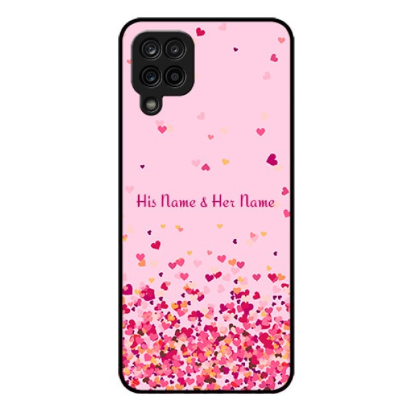 Galaxy A12 Photo Printing on Glass Case - Floating Hearts Design Galaxy A12 Photo Printing on Glass Case - Floating Hearts Design