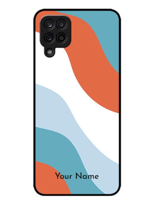 Custom Galaxy A12 Custom Glass Mobile Case - coloured Waves Design