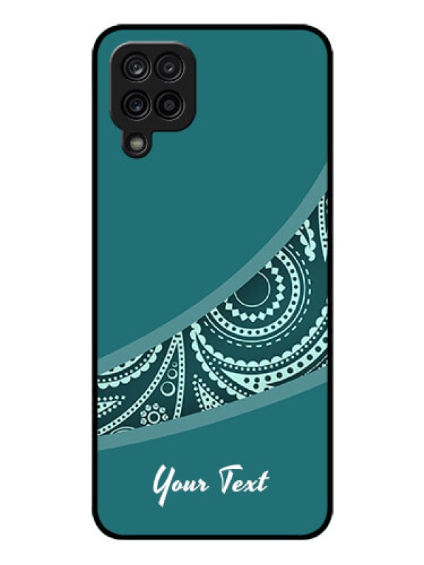 Custom Galaxy A12 Photo Printing on Glass Case - semi visible floral Design