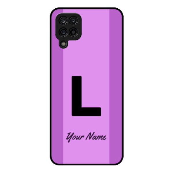 Galaxy A12 Custom Glass Phone Case - Tricolor custom text Design