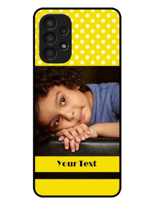 Custom Galaxy A13 Custom Glass Phone Case - Bright Yellow Case Design