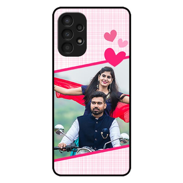 Galaxy A13 Custom Glass Phone Case - Love Shape Heart Design