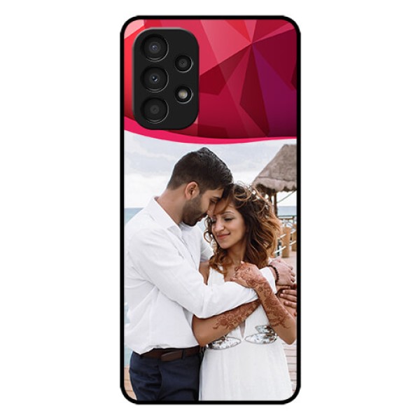 Galaxy A13 Custom Glass Mobile Case - Red Abstract Design Galaxy A13 Custom Glass Mobile Case - Red Abstract Design