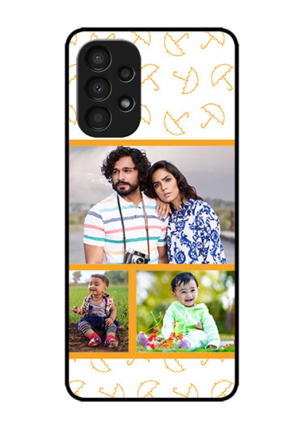 Galaxy A13 Custom Glass Mobile Case - Yellow Pattern Design