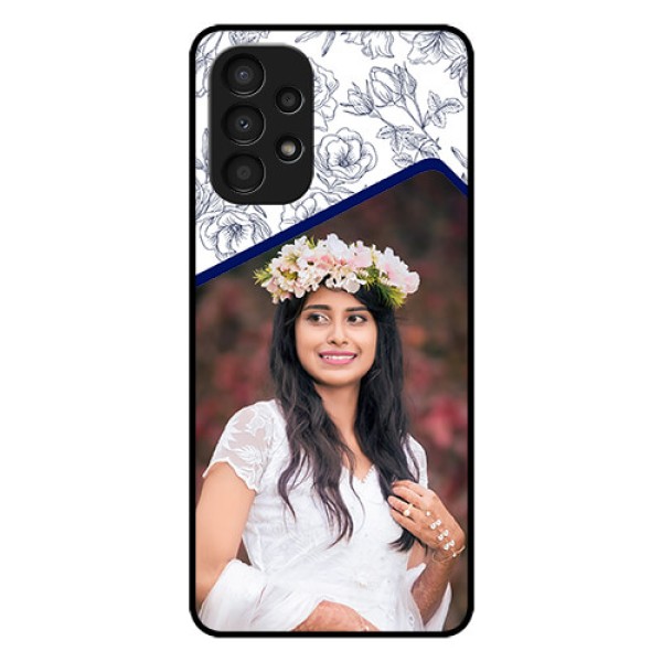 Galaxy A13 Personalized Glass Phone Case - Premium Floral Design