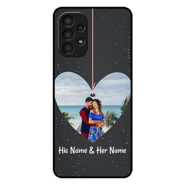 Galaxy A13 Custom Glass Phone Case - Hanging Heart Design Galaxy A13 Custom Glass Phone Case - Hanging Heart Design