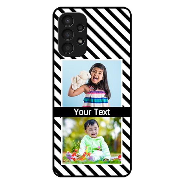 Galaxy A13 Photo Printing on Glass Case - Black And White Stripes Design Galaxy A13 Photo Printing on Glass Case - Black And White Stripes Design