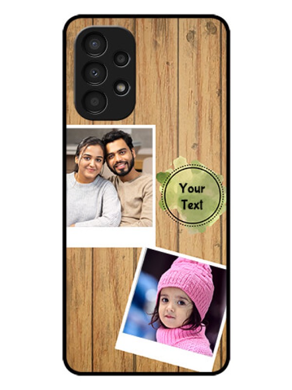 Custom Galaxy A13 Custom Glass Phone Case - Wooden Texture Design