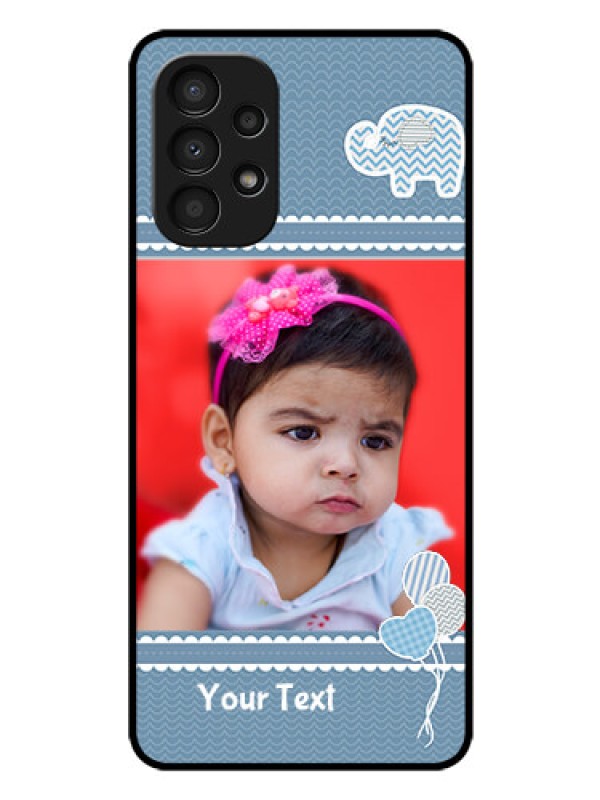 Custom Galaxy A13 Photo Printing on Glass Case - with Kids Pattern Design
