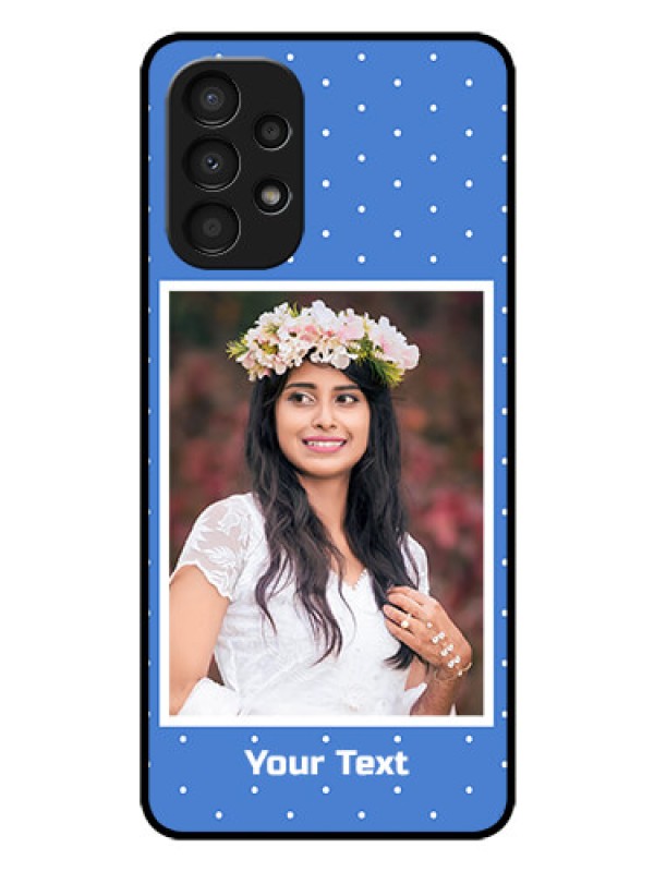 Custom Galaxy A13 Photo Printing on Glass Case - Polka dots design
