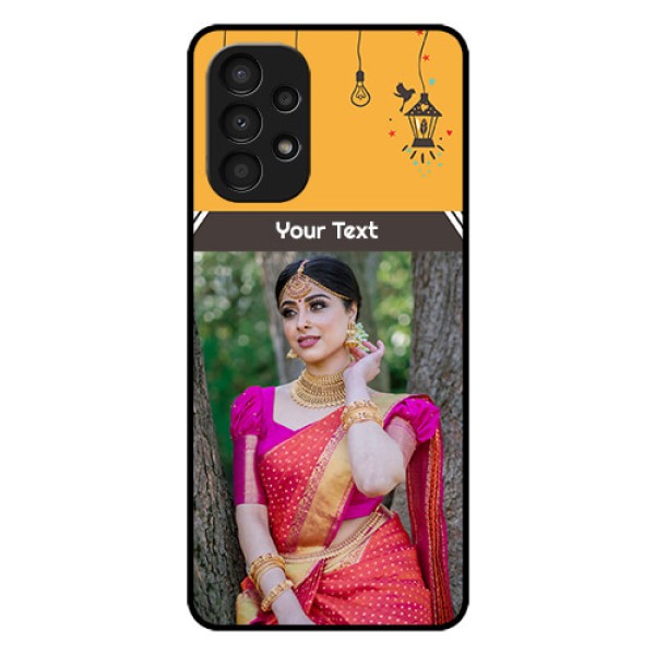 Galaxy A13 Custom Glass Mobile Case - with Family Picture and Icons