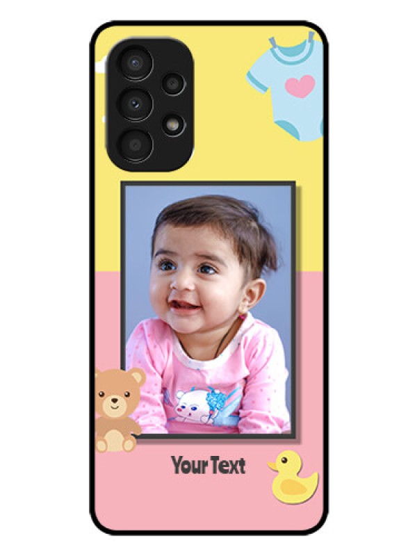 Custom Galaxy A13 Photo Printing on Glass Case - Kids 2 Color Design