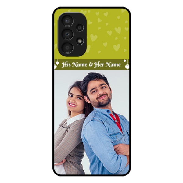 Galaxy A13 Custom Glass Phone Case - You & Me Heart Design