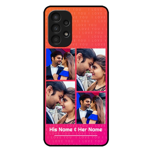 Galaxy A13 Custom Glass Phone Case - I Love You Pink Design