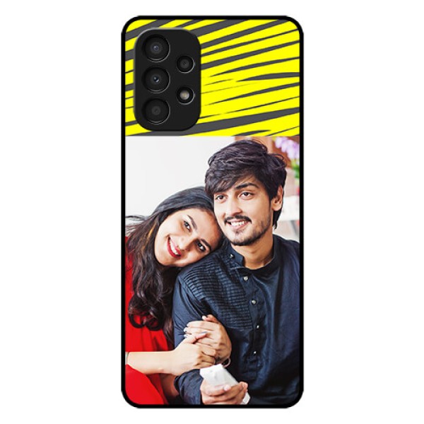 Galaxy A13 Photo Printing on Glass Case - Yellow Abstract Design Galaxy A13 Photo Printing on Glass Case - Yellow Abstract Design