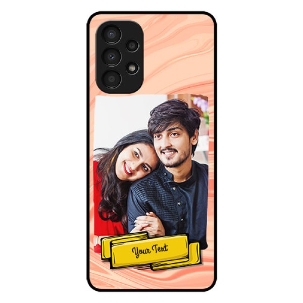 Galaxy A13 Personalized Glass Phone Case - Marble Texture Design