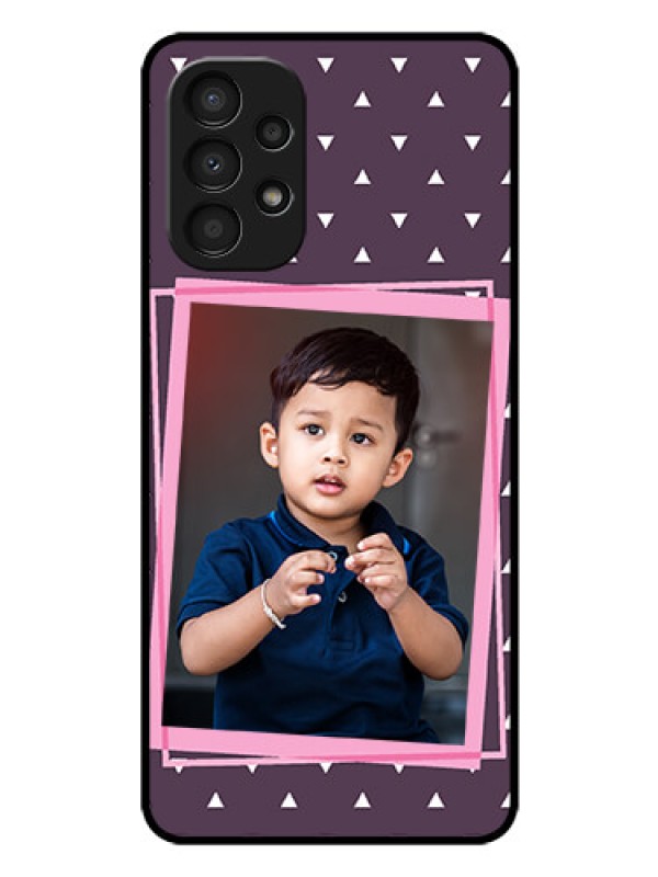 Custom Galaxy A13 Custom Glass Mobile Case - Triangle Pattern Dotted Design