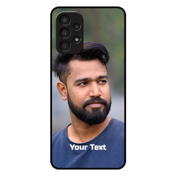 Galaxy A13 Glass Mobile Cover: Photo with Text