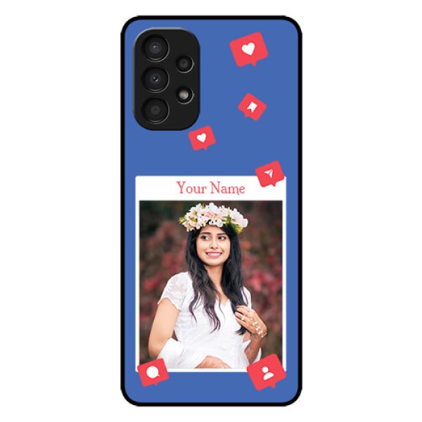 Galaxy A13 Custom Glass Phone Case - Like Share And Comment Design Galaxy A13 Custom Glass Phone Case - Like Share And Comment Design