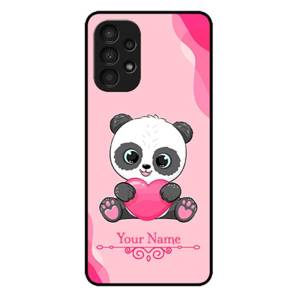 Galaxy A13 Custom Glass Mobile Case - Cute Panda Design Galaxy A13 Custom Glass Mobile Case - Cute Panda Design