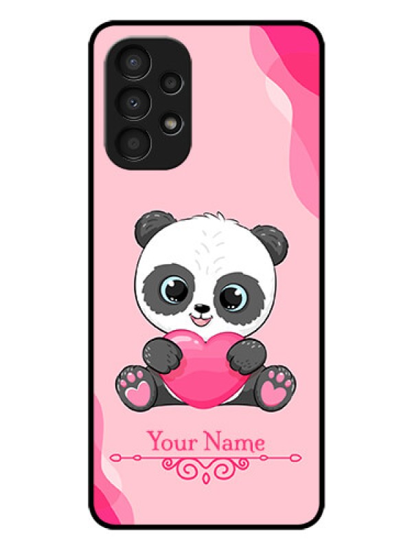 Custom Galaxy A13 Custom Glass Mobile Case - Cute Panda Design