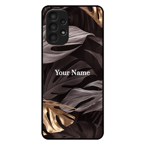 Galaxy A13 Personalised Glass Phone Case - Wild Leaves digital paint Design Galaxy A13 Personalised Glass Phone Case - Wild Leaves digital paint Design