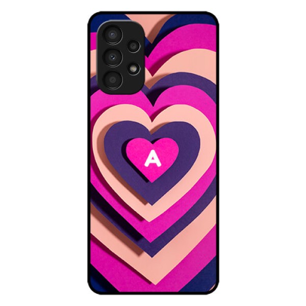 Galaxy A13 Custom Glass Mobile Case - Cute Heart Pattern Design Galaxy A13 Custom Glass Mobile Case - Cute Heart Pattern Design
