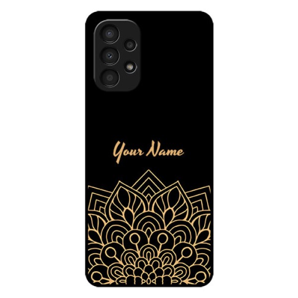 Galaxy A13 Custom Glass Phone Case - Golden mandala Design