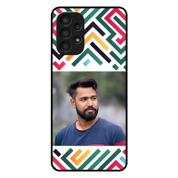 Galaxy A13 Personalized Glass Phone Case - Colorful Maze Pattern Design Galaxy A13 Personalized Glass Phone Case - Colorful Maze Pattern Design