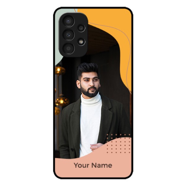 Galaxy A13 Personalized Glass Phone Case - Tri-coloured overlay design Galaxy A13 Personalized Glass Phone Case - Tri-coloured overlay design