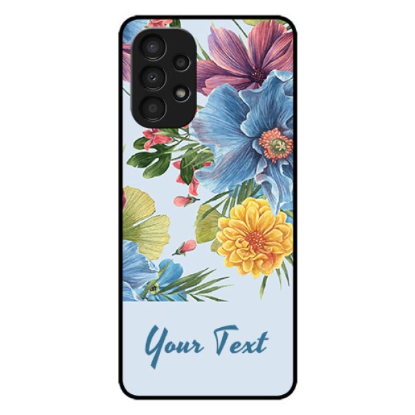Galaxy A13 Custom Glass Mobile Case - Stunning Watercolored Flowers Painting Design